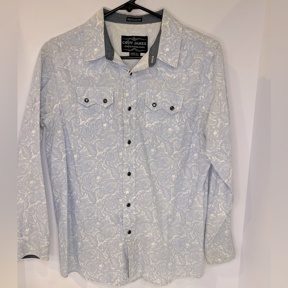Cody James boys button down pearl snap shirt XL